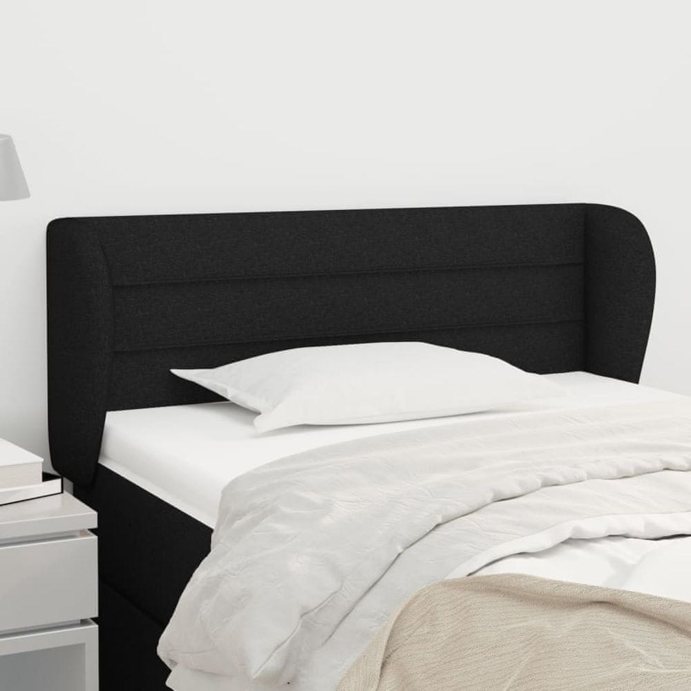 Vidaxl Čelo postele so záhybmi čierne 83x23x78/88 cm látka